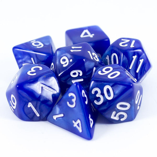 Pearl Blue Polyhedral Dice Set - Paladin Roleplaying