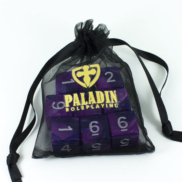 'Purple Worm' Purple and Blue 8 D6 Dice Set - Paladin Roleplaying