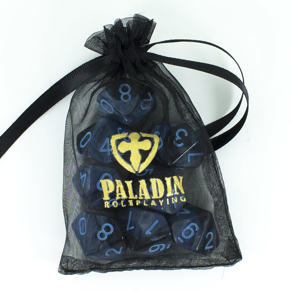 'Storm Lord' Grey and Blue 8 D10 Dice Set - Paladin Roleplaying
