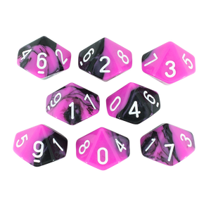 'Succubus' Pink and Black 8 D10 Dice Set - Paladin Roleplaying