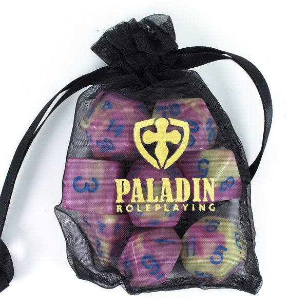 'Love Potion' Pink and Yellow Dice - Expanded Polyhedral Set With Extra D20 - Paladin Roleplaying