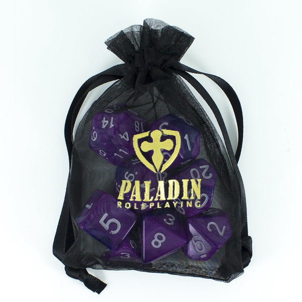 'Purple Worm' Purple and Indigo Dice - Expanded Polyhedral Set With Extra D20 - Paladin Roleplaying