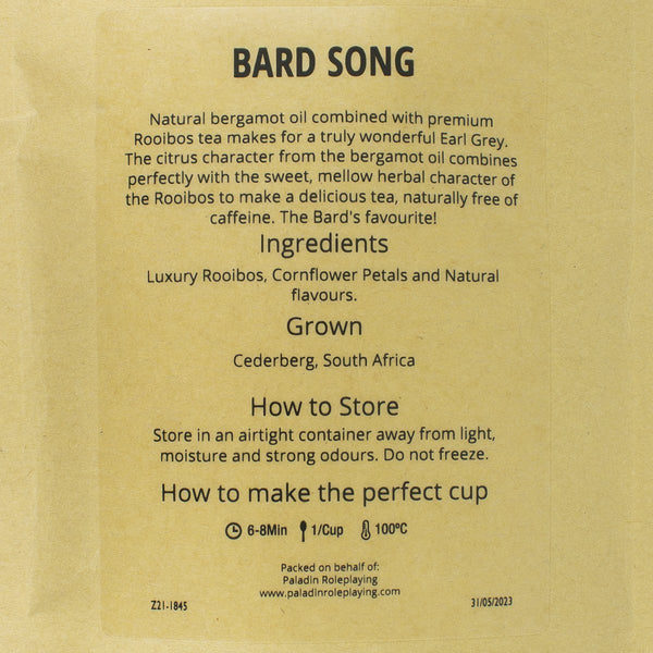 Bard Song Earl Grey Rooibos - Paladin Roleplaying
