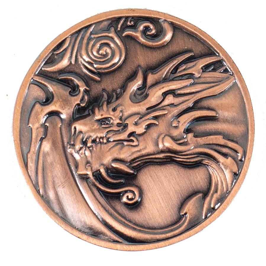 Dragon D2 Coin - Antique Bronze